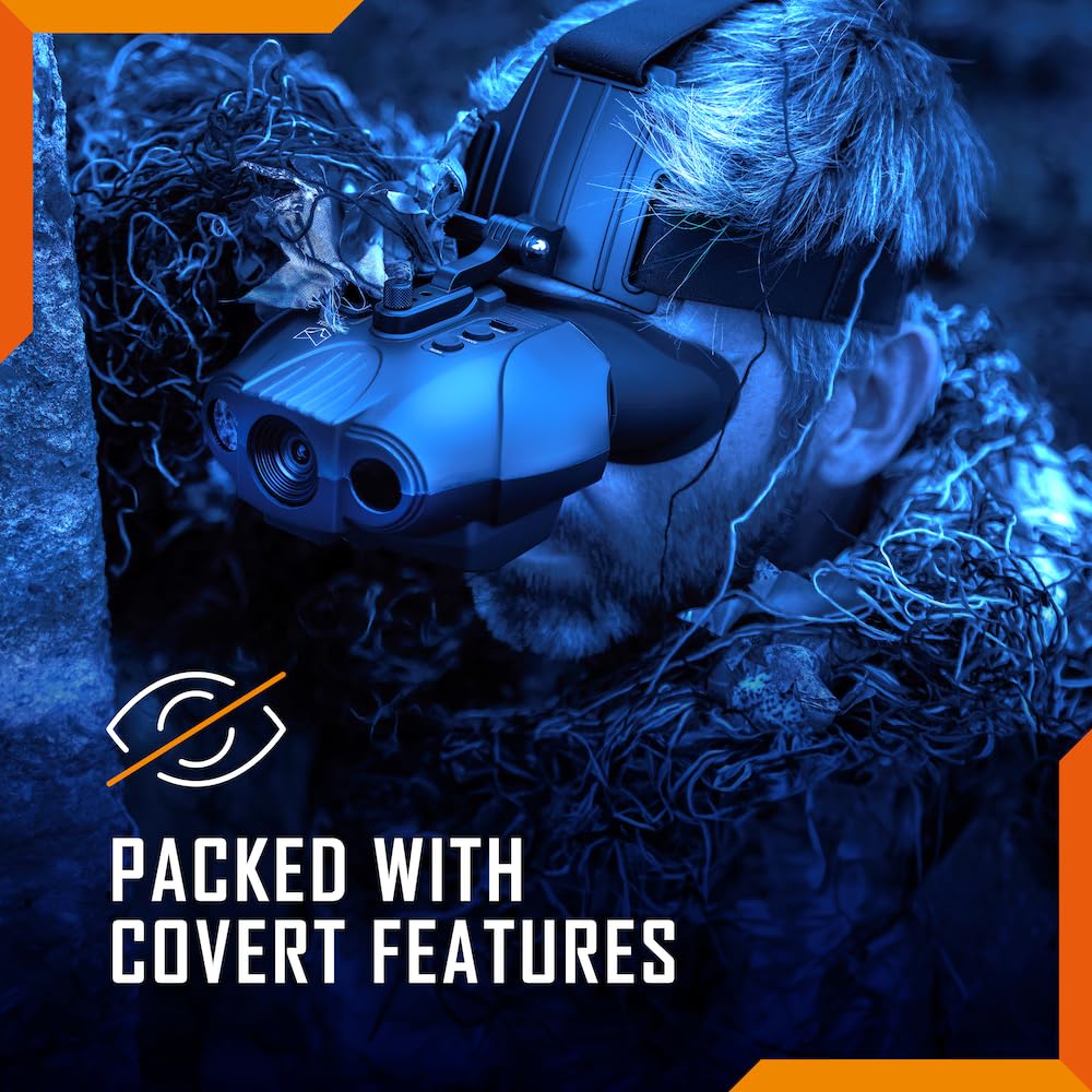 Night Vision Goggles - Nightfox Swift 2 Pro NVG Goggles, Head or Helmet Mounted, Wide FOV, 1x Magnification NVGs, 1080p Video Recording, Stealth Infrared 940nm IR, Tactical Digital NODs for Airsoft