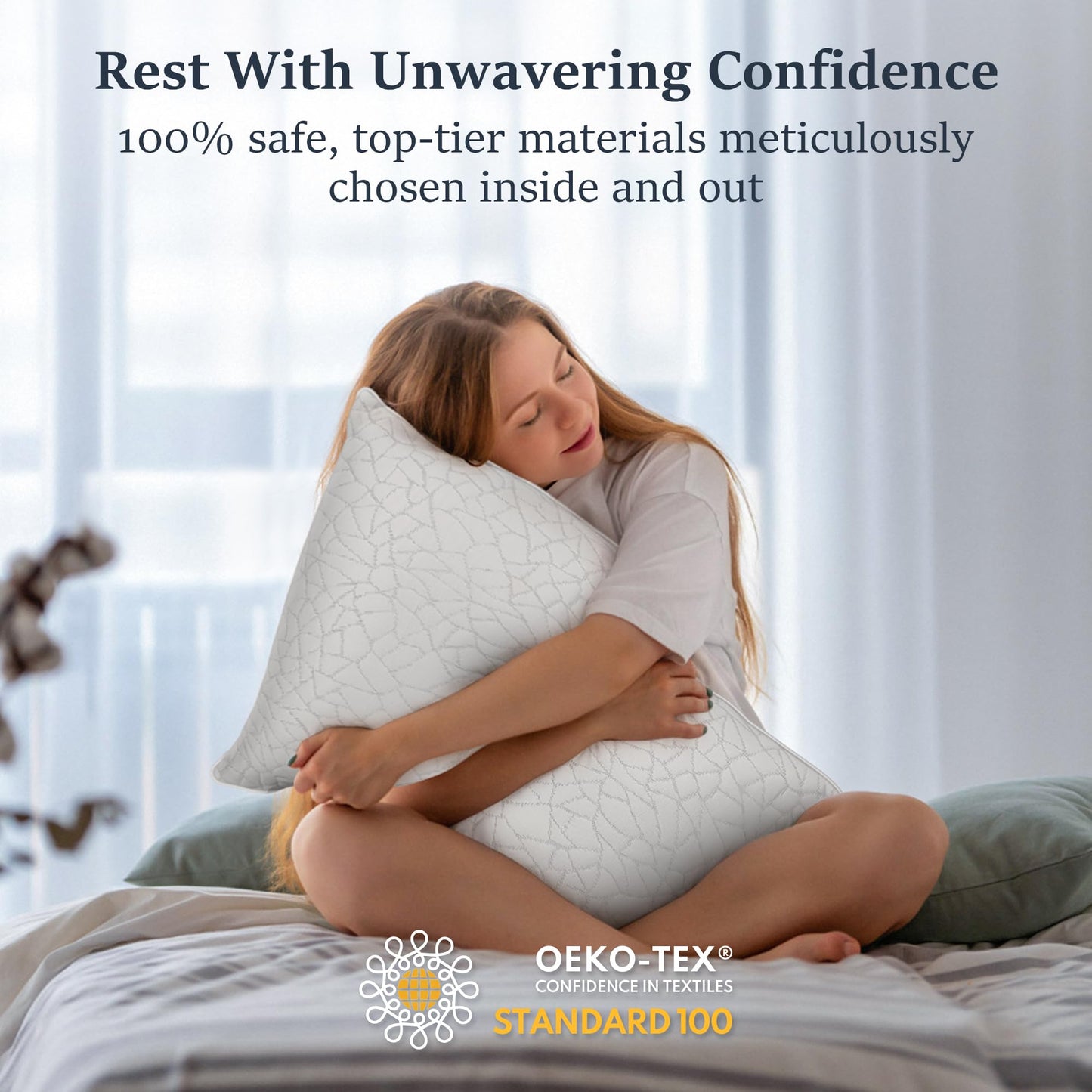 COZSINOOR Bed Pillows Queen Size - Cooling Premium Down Alternative Pillows Set of 2 for Side, Back, and Stomach Sleepers Hotel Quality Fluffy Soft Microfiber Fill Breathable Skin-Friendly