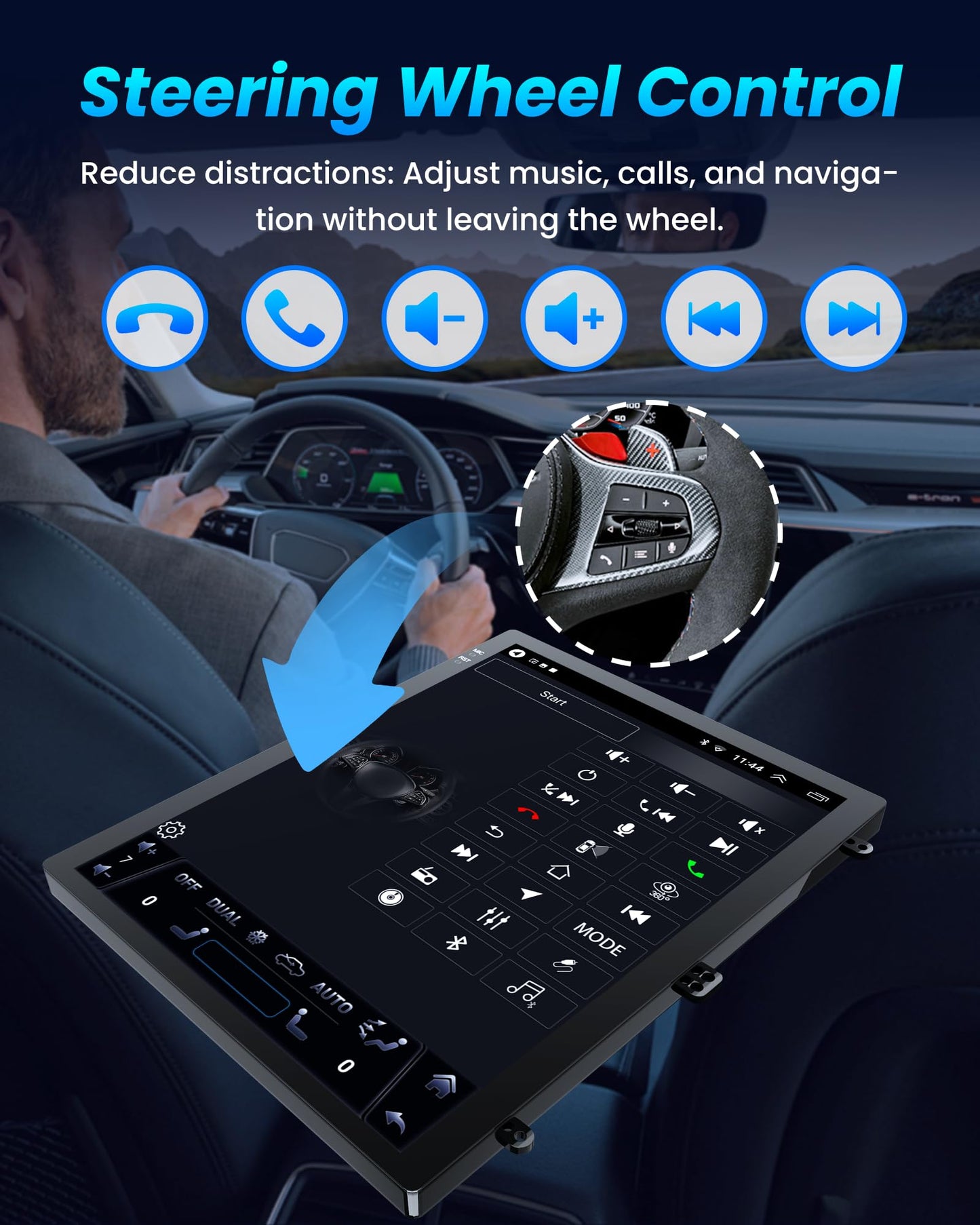[8Core 4GB+64GB] Car Stereo Radio for Ford F150 2015 2016 2017 2018 2019 2020: 12.1'' HD Tesla Style Touch Screen with Wireless Carplay Android Auto GPS 5GWiFi BT5.0 FM AM RDS DSP SWC