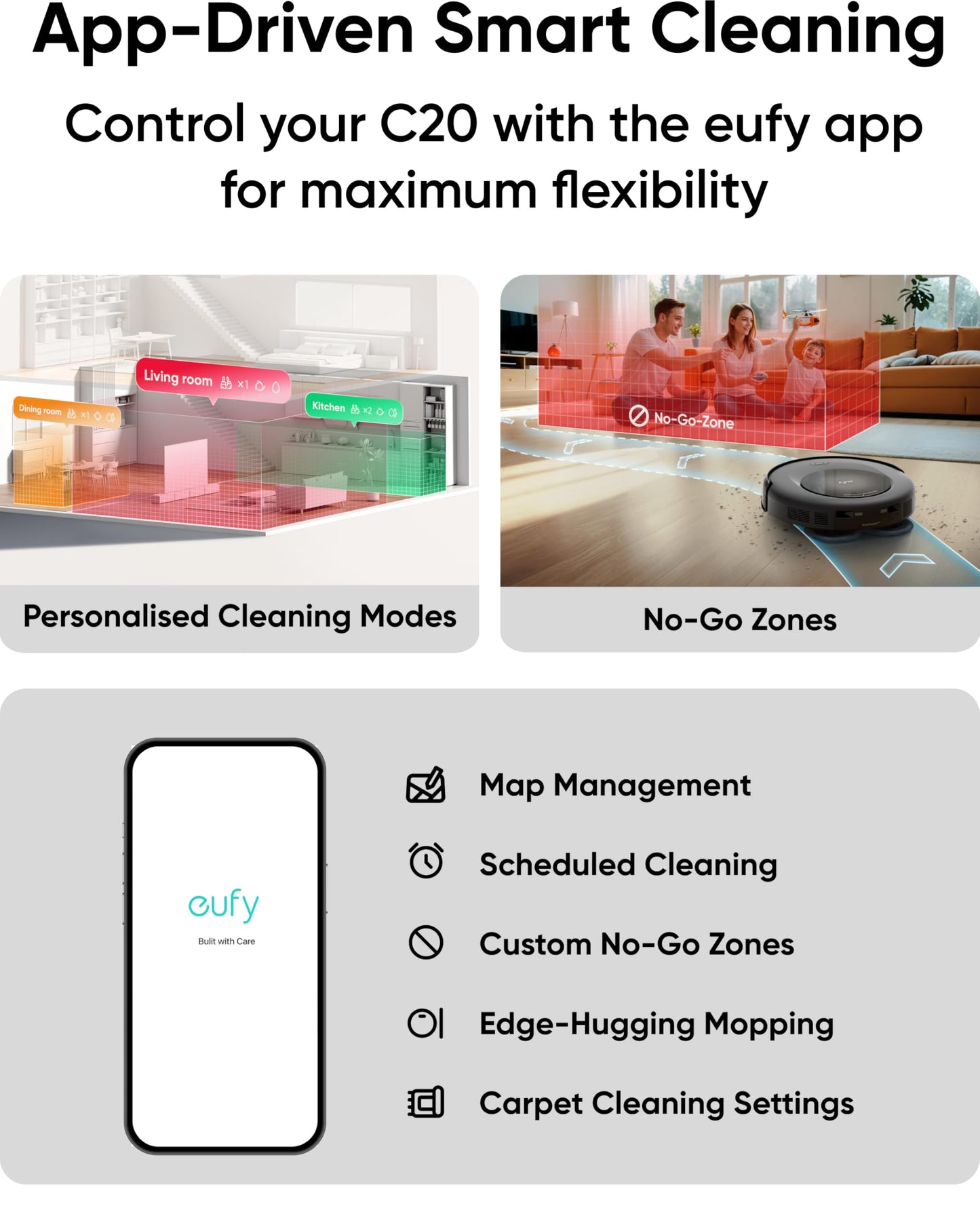 eufy Omni C20 Robot Vacuum and Mop Combo, All-in-One Station, Auto Mop Washing and Auto Drying for Hands-Free Cleaning, 7000 Pa Powerful Suction, Self Emptying, 3.35-Inch
