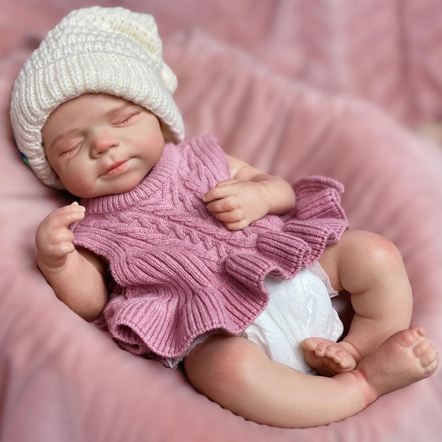 Gileutay 16inch Full Body Silicone Baby Dolls Lifelike Reborn Doll Girl Realistic Sleeping Newborn Babies Washable Hand Painted Doll for Toddler