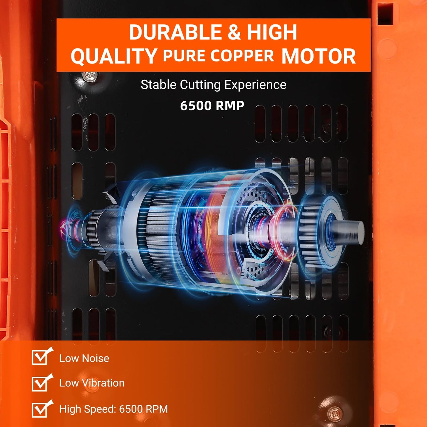 7 inch Wet Tile Saw, 6500 RPM & Pure Copper Motor, Bevel cuts tile from 0 to 45, Tile Cutter Wet Saw with Water Reservoir for Cutting Tiles and Stones, for DIY Enthusiasts