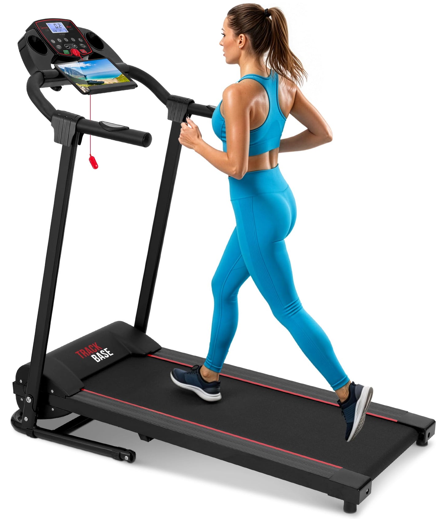 SereneLife Electric Folding Treadmill - Foldable Home Fitness Equipment for Walking & Running, Indoor Home Cardio Machine with Downloadable App, Safety Key, 12 Training Modes, Bluetooth Connectivity