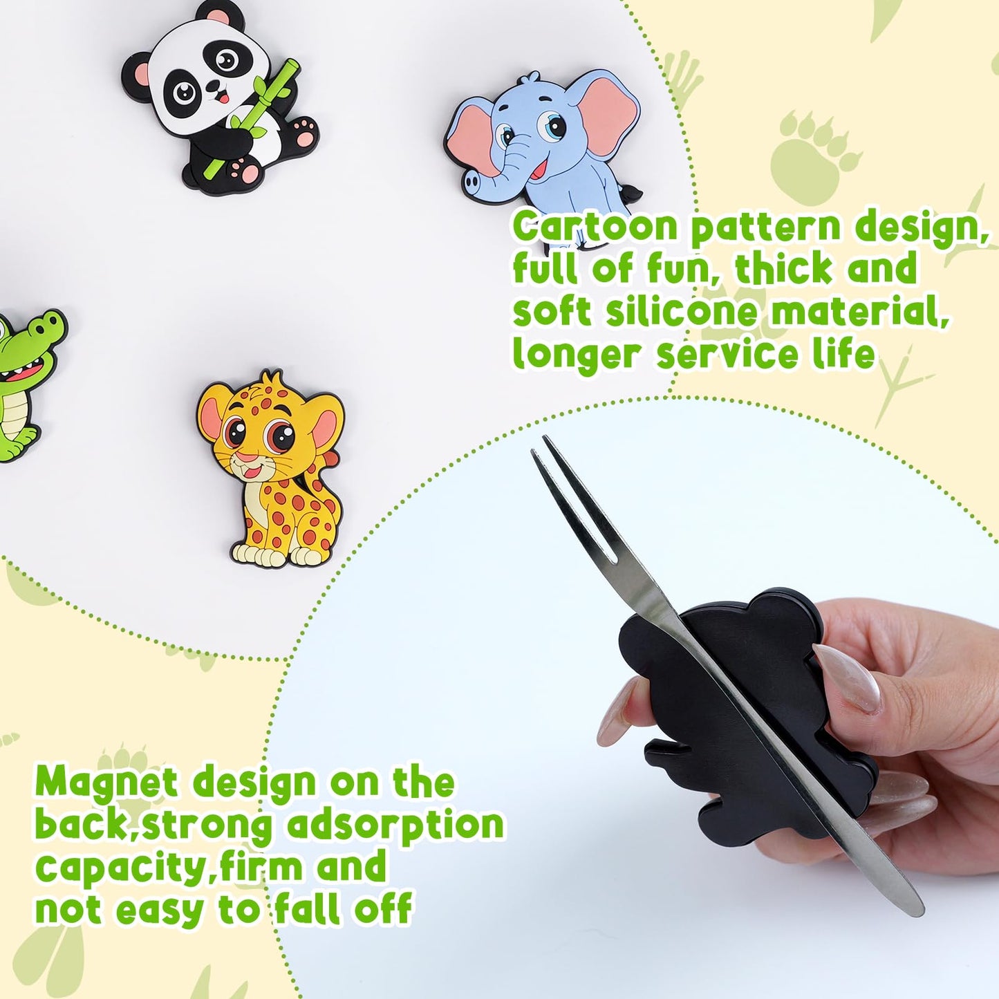 12PCS Fridge Magnets for Toddlers Cute Wild Animals Refrigerator Magnets Large Full Back Magnetic Animal Decorative Fridge Magnets Funny Rubber Magnetic Gift for Refrigerator Whiteboard Cruise Door