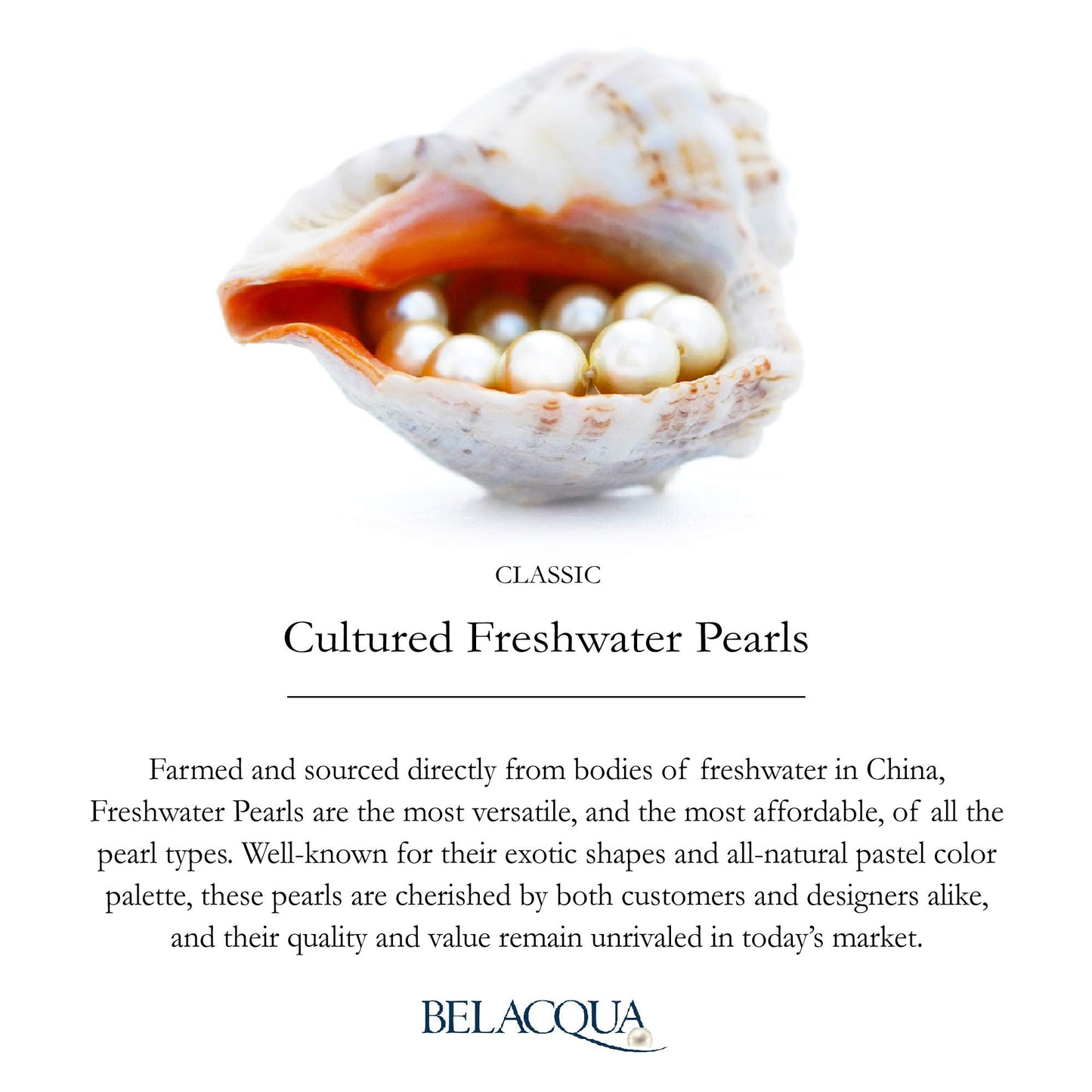 Belacqua AAA Quality Freshwater Real Pearl Jewelry Set in 14K White Gold, 7.0-8.0mm Pink Round Pearls, 18" Necklace, 7.5" Bracelet, Button Stud Earrings, Jewelry for Women, Gift Box Included