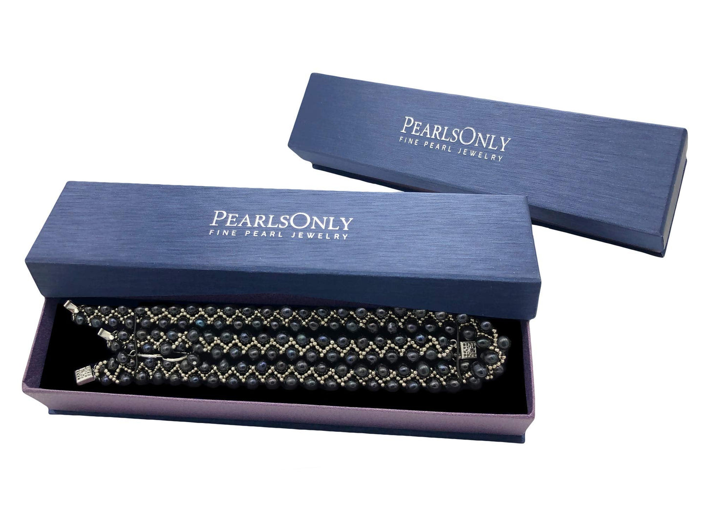 Weave Black 6-7mm A Quality Freshwater Cultured Pearl Set For Women
