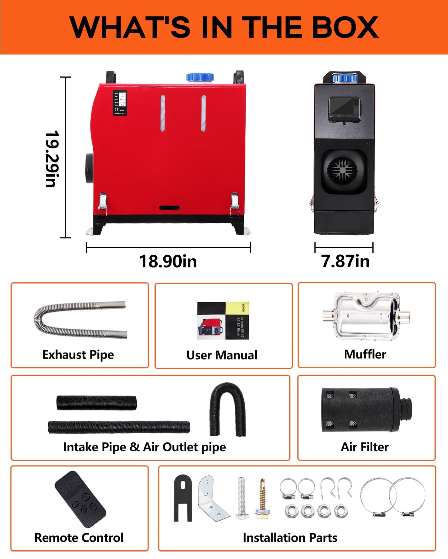 DEXSO 8KW Diesel Air Heater All in One 12V Parking & Camping Heating with LCD Display & Remote Control,Fast Heating for RV Truck, Boat, Bus, Car Trailer, Motorhomes, Caravans