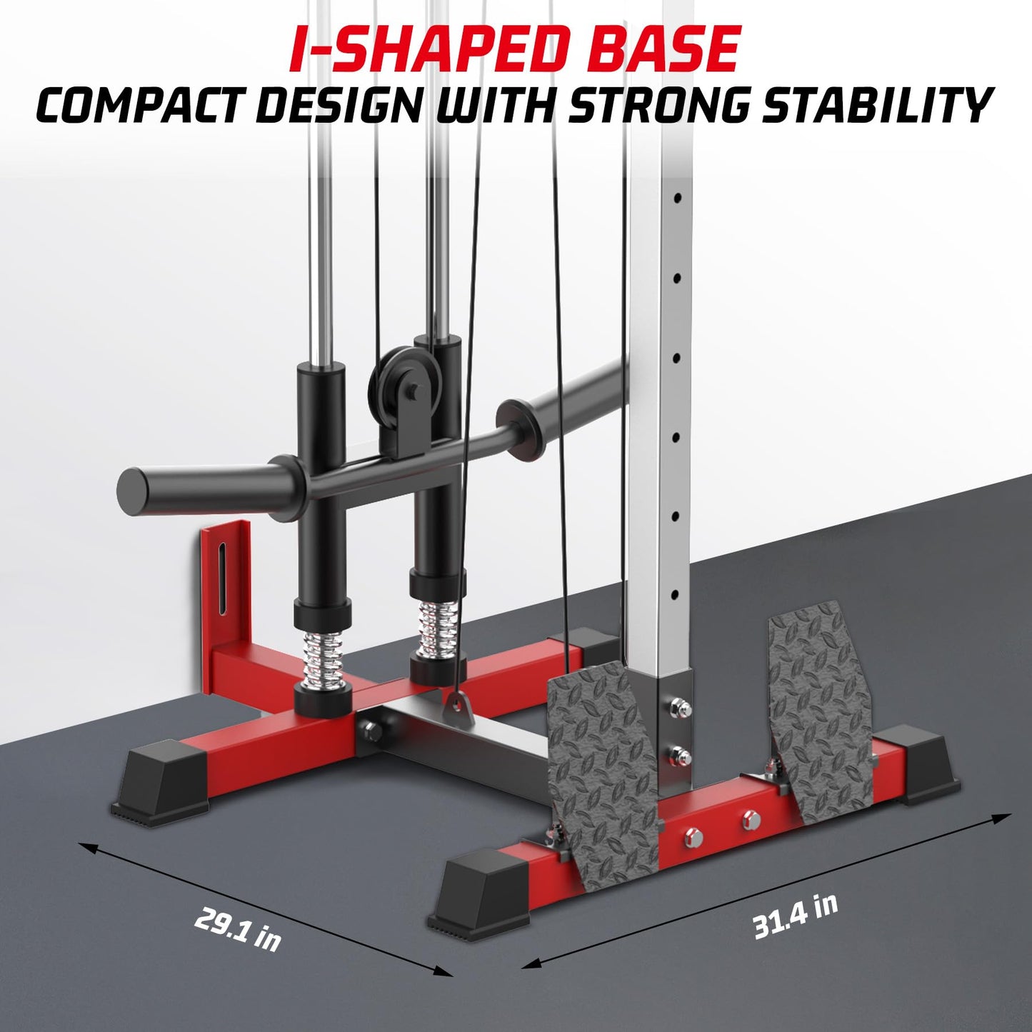 LAT Pull Down Machines, Dual Pulley Cable Machine with High & Low Stations, 20-Position Wall Mount LAT Tower for Cable Crossover, Row, Chest Press & Leg Exercises | Home Use