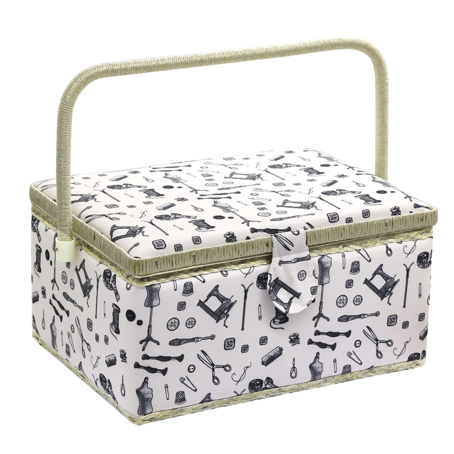 Large Sewing Basket with Accessories, Sewing Organizer Box for Sewing Supplies and DIY Crafting Tools Storage Christmas Gift for Sewing Craft Lovers