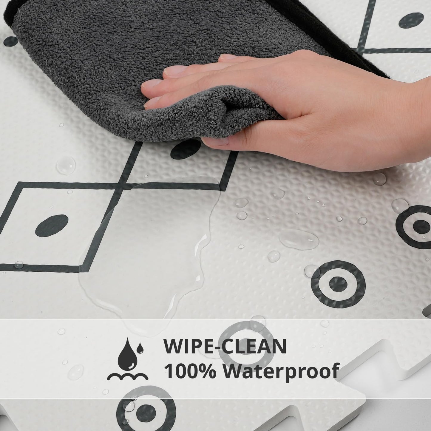 PIGLOG Foam Baby Play Mat, 72"x 48" Baby Crawling Mat for Kids for Babies with Interlocking Floor Tiles, Toddler Playmat for Indoor and Outdoor, Easy to Clean Playroom Floor Mats, Simple Lines