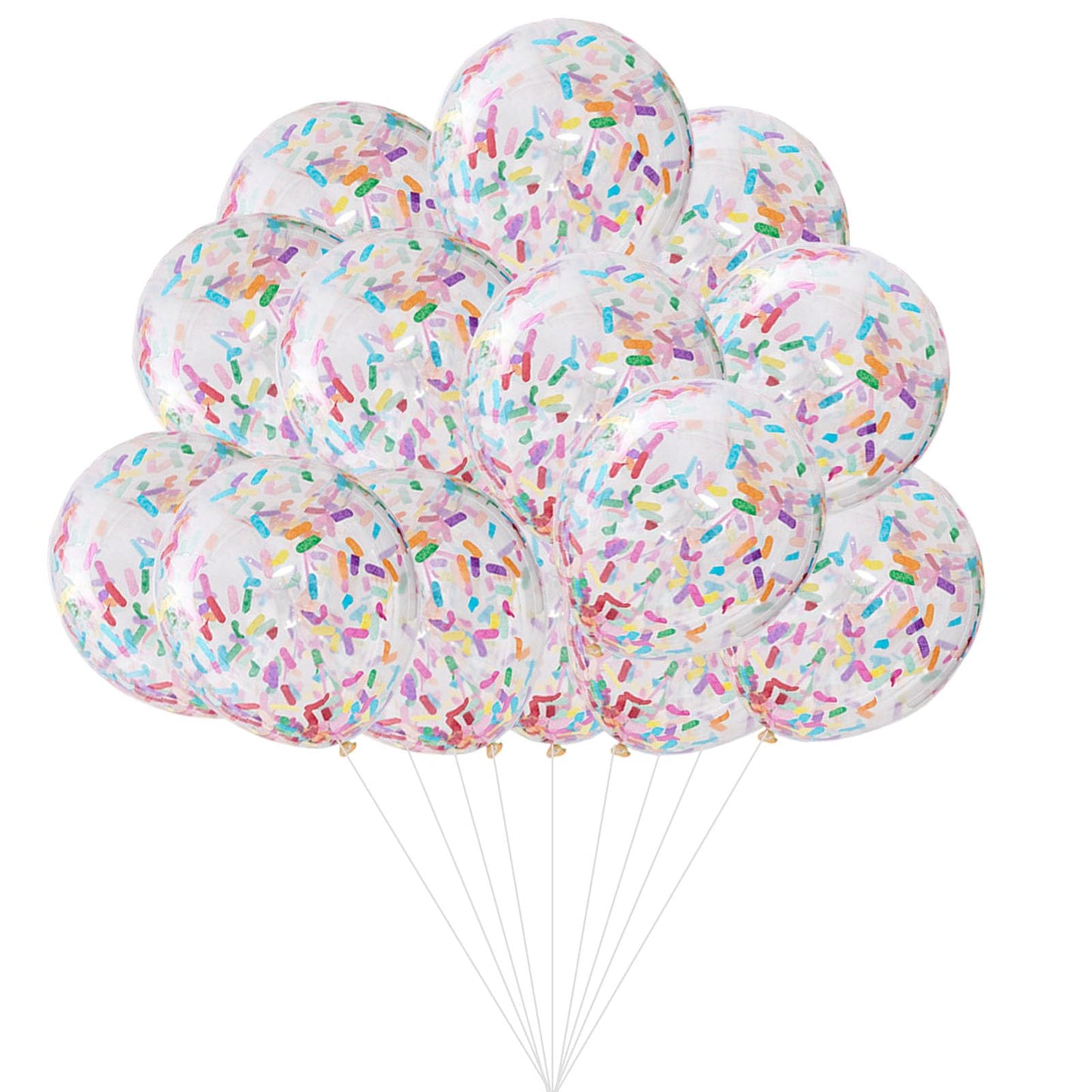 30PCS Party Balloon Birthday Balloons Sprinkles Confetti Balloon Pack - Ice Cream Sprinkle Balloons with Bright Confetti Party Decoration, Wedding, Bridal, Proposal