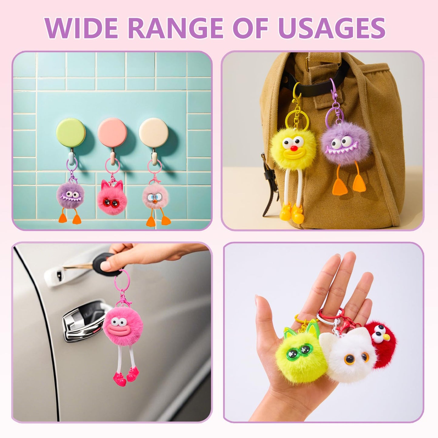 24 PCs Kids Keychains - Keychain Cute for Birthday Goodie Bags for Kids Party Favors Pinata Toys Classroom Prizes Elementary Carnival Prizes in Bulk Operation Christmas Child Bulk Items Class Prizes