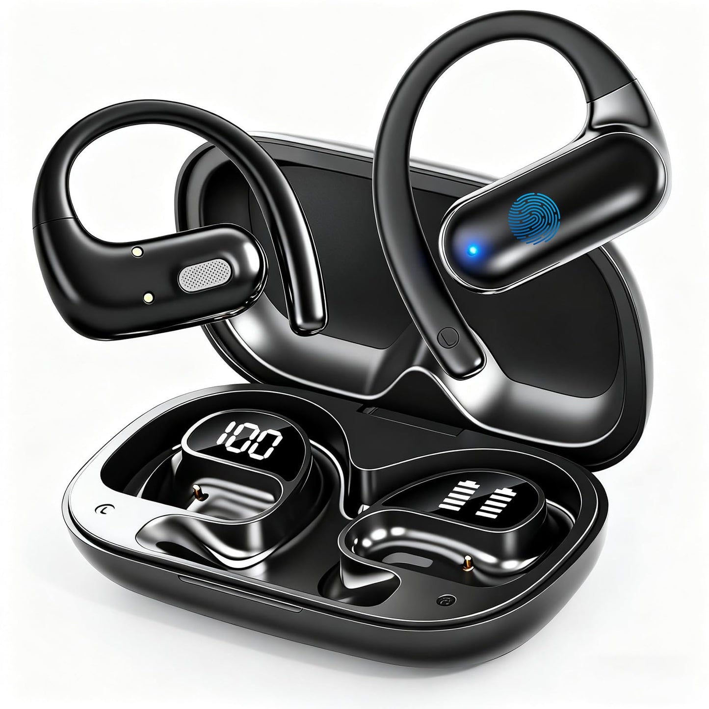 PPBP AI Translation Earbuds Real Time,182 Language Translator Earbuds,5-in-1 Open Ear Translator Device,Audifonos Traductores Inglés Español,Translating Earbud for Travel Learning with Charging Case
