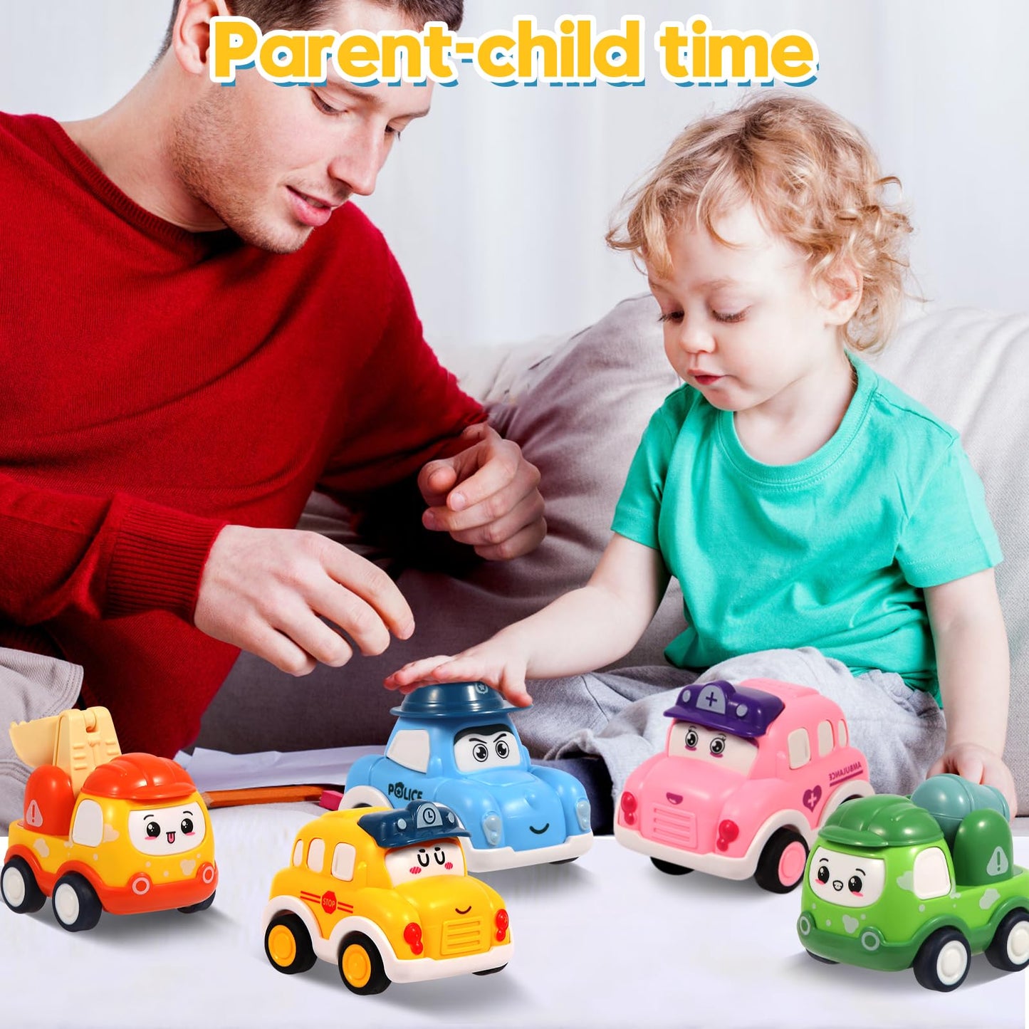 12 Pcs Pull Back Cars Set Toys for 1 2 3 Year Toddlers, Baby Car Toys for 12-18 Months, Construction Vehicle Racing Car Set, Baby Toys for 1 2 Year Old Boy, 1st Birthday Gift for 1 2 3 Year Old Boys