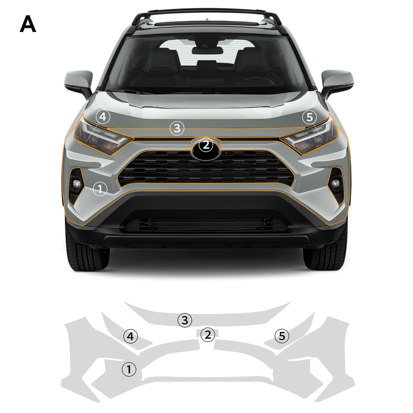 FDAIUN PPF Clear Car Pre-Cut Paint Protective Film for Toyota RAV4 Hybrid 2019-2024 8.5mil TPU Self Adhesive Rainproof Waterproof HD Scratch Exterior Accessories