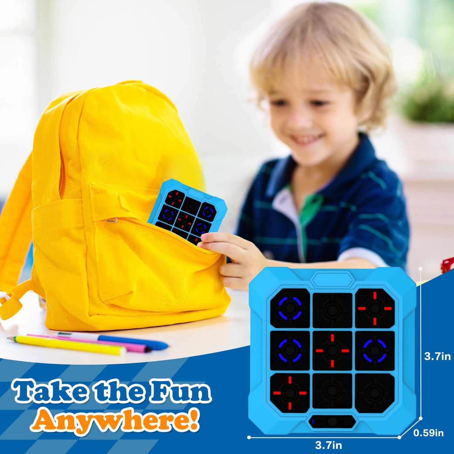 COUOMOXA for tic tac Toe Game: Upgraded 6-in-1 Sensory Toy with Mute - Electronic Portable Console Game Kids and Adults Age 6-12 Years Old Travel - Birthday Gift for Boys Girls