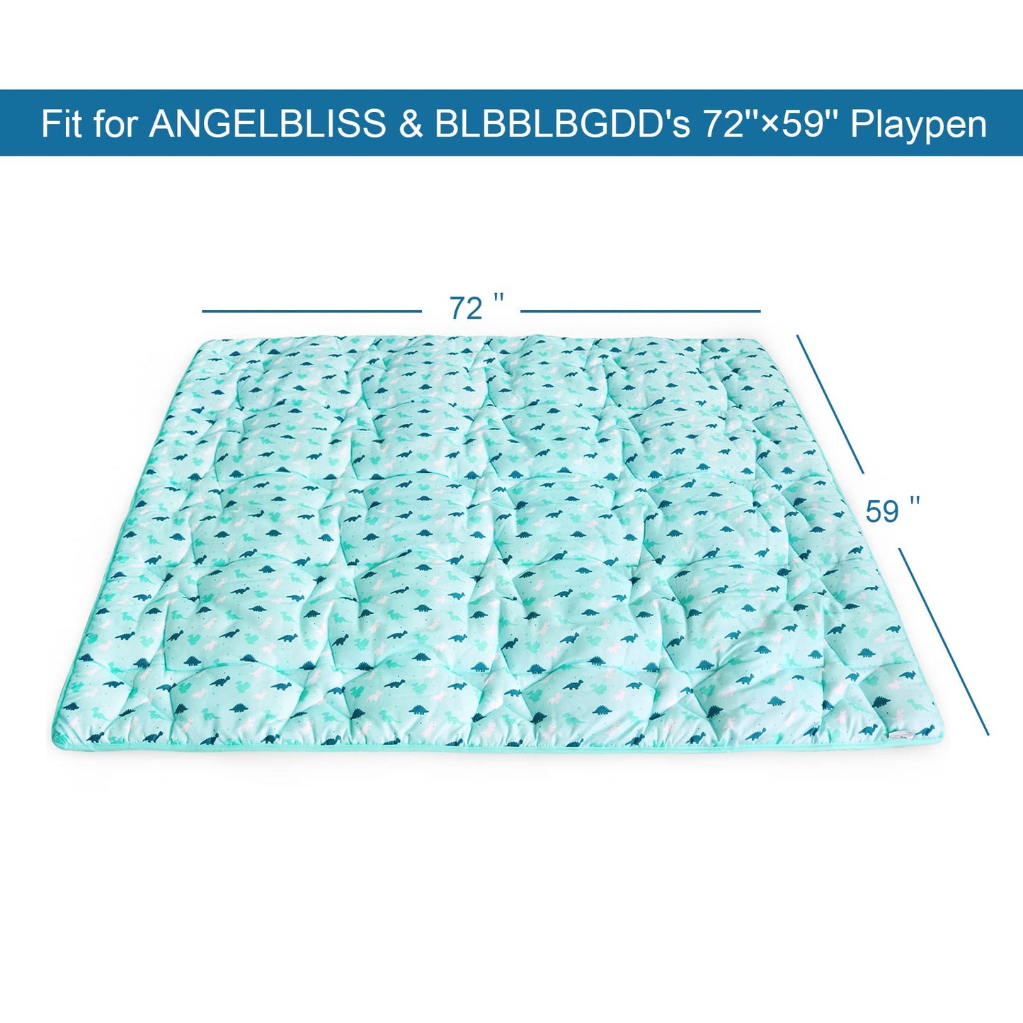 SPRINGSPIRIT Baby Play Mat for 71'' x 59'' Playpen, Large & Thick Baby Mat for Floor, Playmat for Babies and Toddlers, Non Slip Crawling Mat for Playpen, Easy Clean Foam Play Mat, Dinosaur