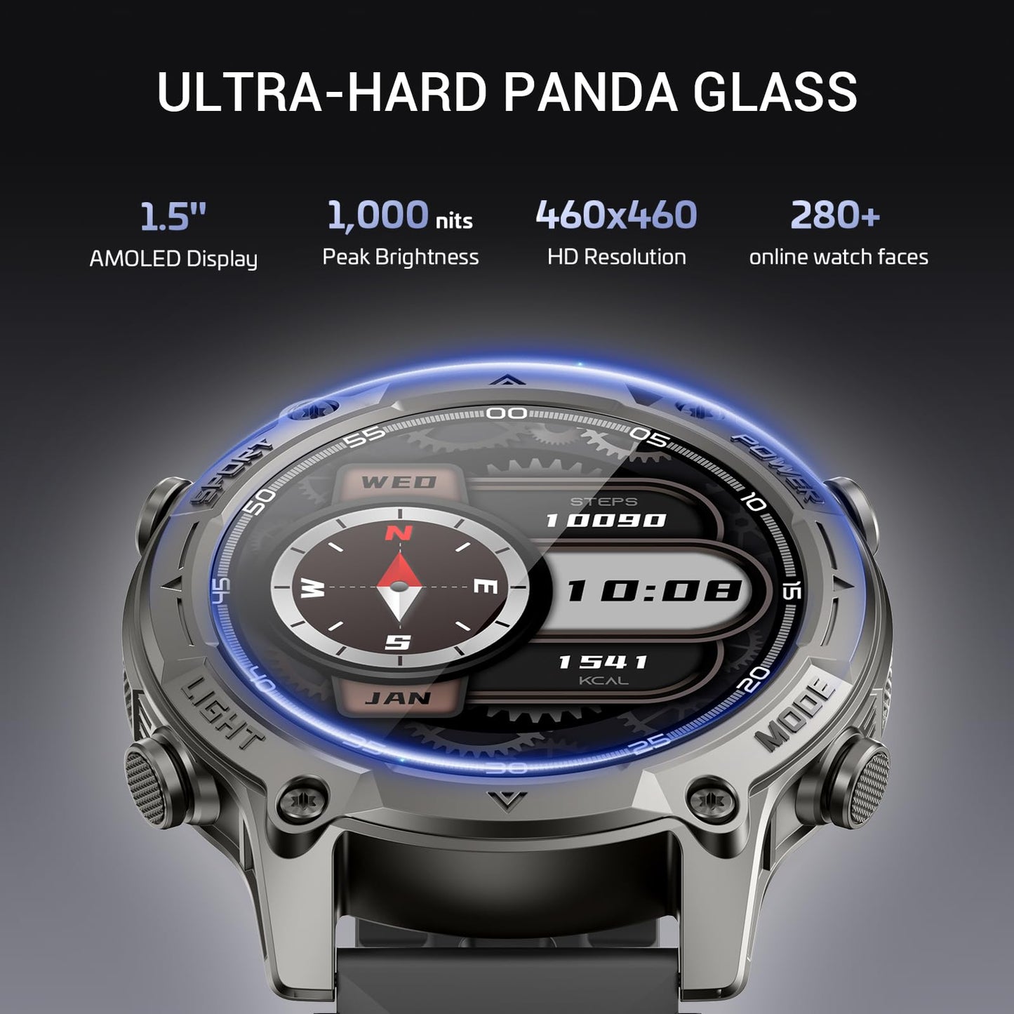 2026 AI Smart Watch with Standalone GPS & Offline Maps, 5ATM Waterproof, 1.43" AMOLED, 21-Day Battery, 178 Sports Modes, Compass, Heart Rate/SpO2/Stress/Sleep Monitor, for Android iOS Men Women Black