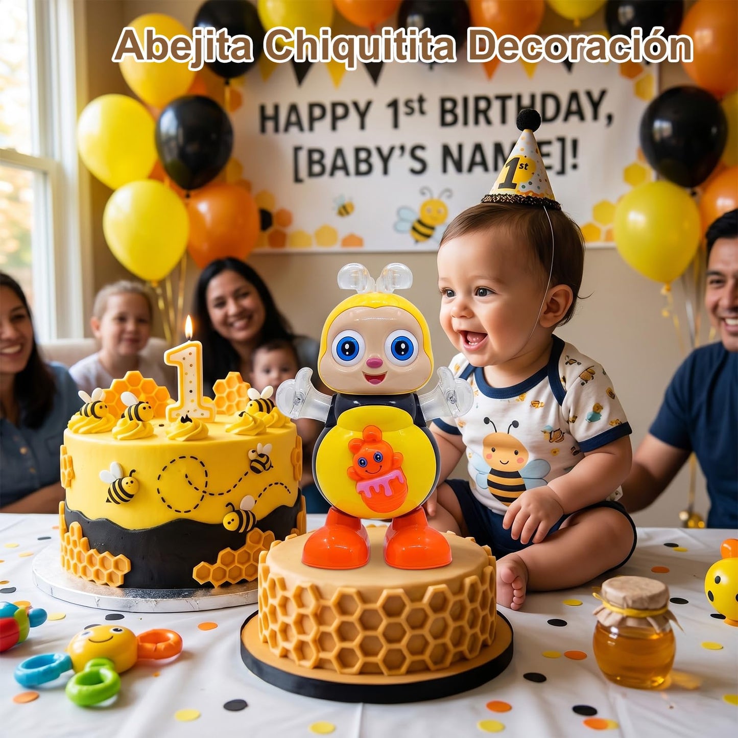 Dancing Bee Toy with Music & LED Lights - Abejita Chiquitita Interactive Walking Toy for Toddlers, Juguete de Abeja Bailarina para Niños, Sensory Learning Gift for Boys Girls 1 2 3+
