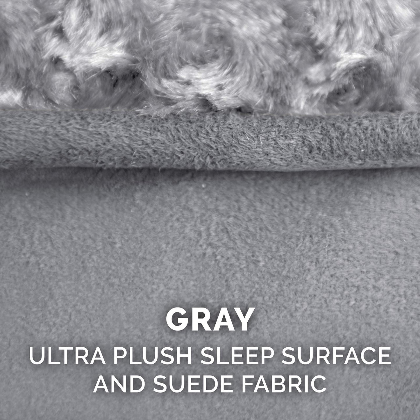 Furhaven Memory Foam Dog Bed for Extra Large Dogs w/ Removable Washable Cover, For Dogs Up to 180 lbs - Ultra Plush Faux Fur & Suede Luxe Lounger Contour Mattress - Gray, Giant/XXXL