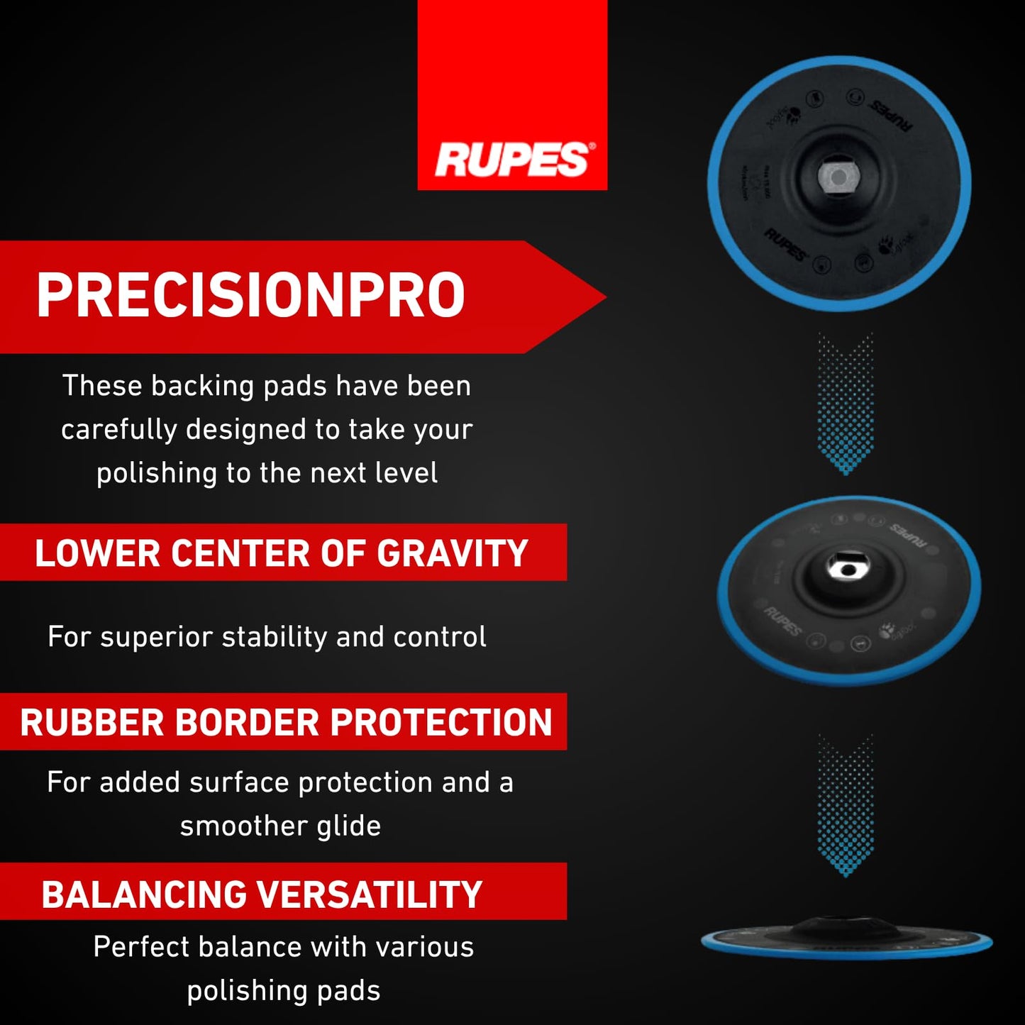 RUPES Bigfoot LHR15V/BAS Mark V Random Orbital Polisher Kit for Car Detailing & Removing Scratches | Pad Slipping Prevention | Anti-Spinning Ring | Improved Balance and Control