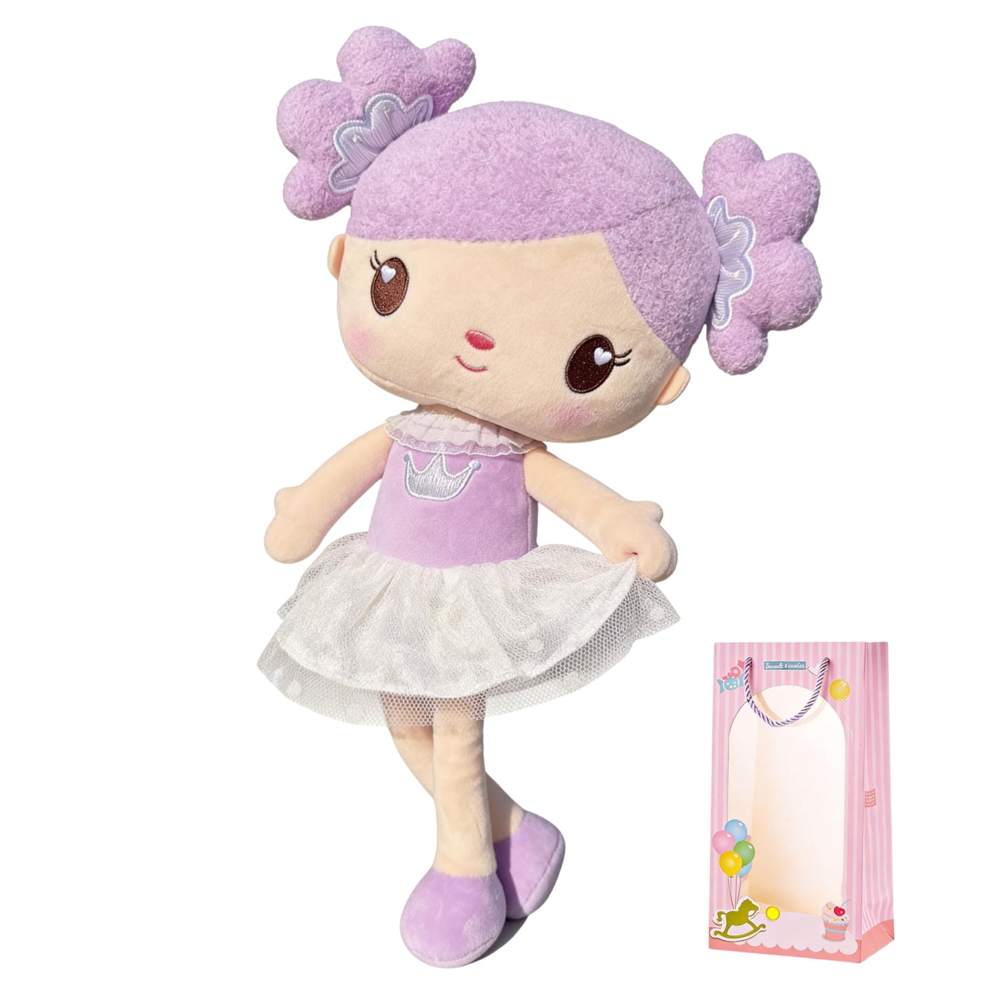 Gloveleya Baby Doll Girls Gifts Plush Candy Princess Dolls Purple