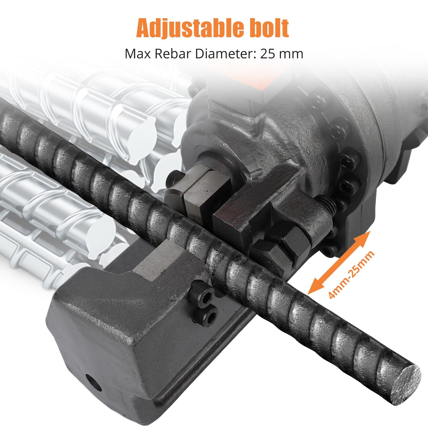 Electric Hydraulic Rebar Cutter Tool, 1700W Cutting up to 1 Inch #8 4-25mm Rebar Steel within 5 Seconds,110V, with Blades & Easy Carry Stainless Box (1700W RC-25)