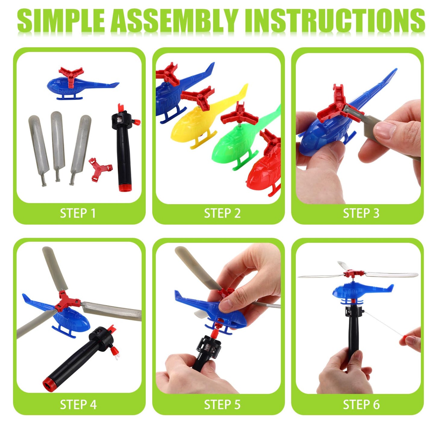 Lenwen 50 Pcs 8 Inch Flying Helicopters Planes Toys for Kids Boys Toddlers Bulk Airplane Party Favors 360° Rotating Helicopter Airplane Toy Party Favors Goodie Bag Stuffers Classroom Prizes