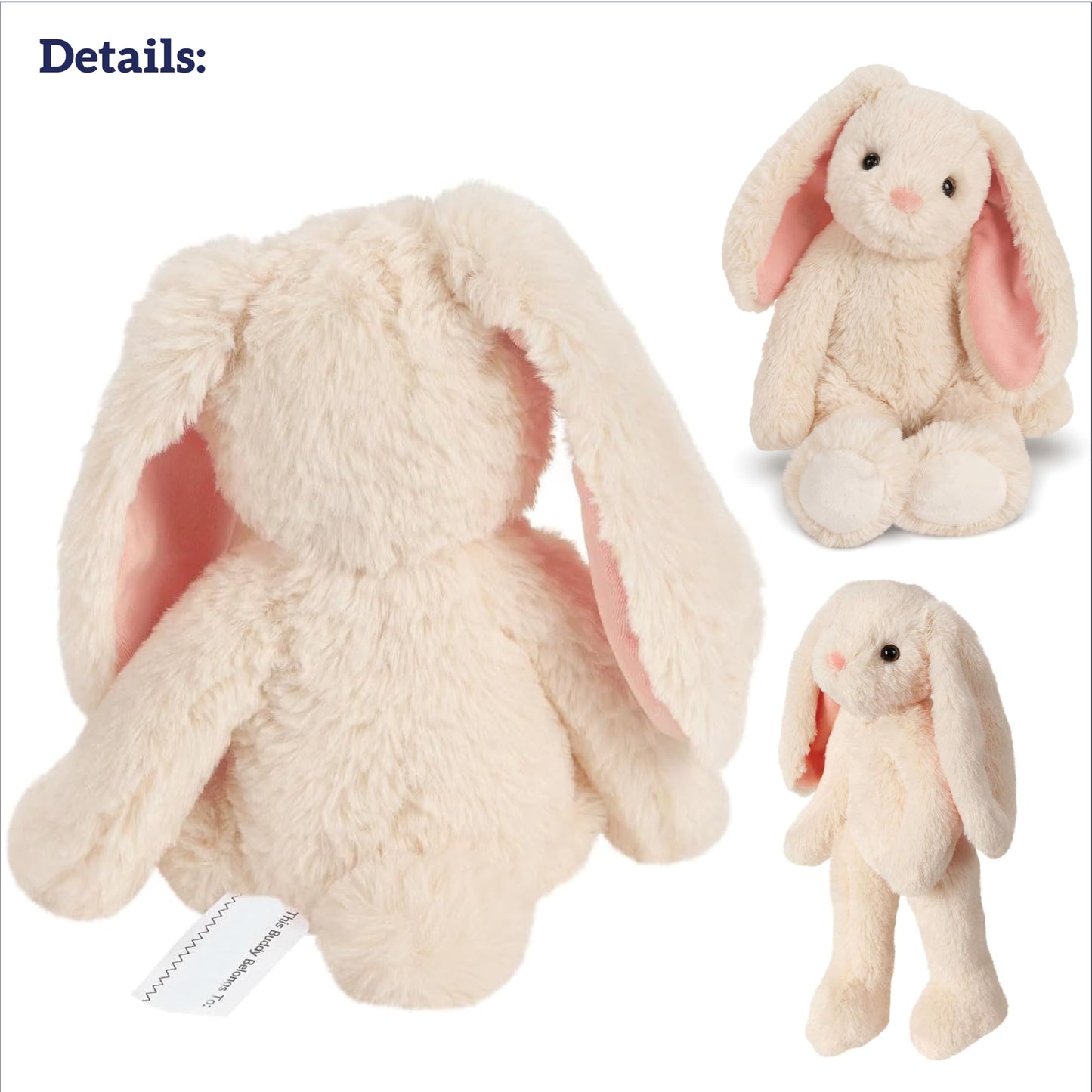 Vermont Teddy Bear Ivory Easter Bunny Stuffed Animal | 15 Inch Soft Plushies and Bunny Toys | Emotional Support Plush for Kids and Adults | Cuddly Buddy Collection Plushie for Snuggling