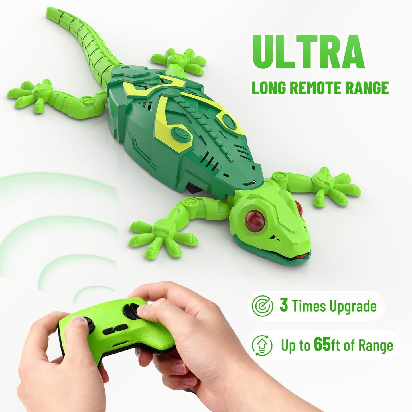 Envyvip RC Wall Crawler Gecko, Rechargeable Remote Control Robot Kids Toys, Wall Climbing Funny Prank Toys Birthday Gifts for Boys & Girls Ages 4 and Up, Upgrade Low Noise (Green)
