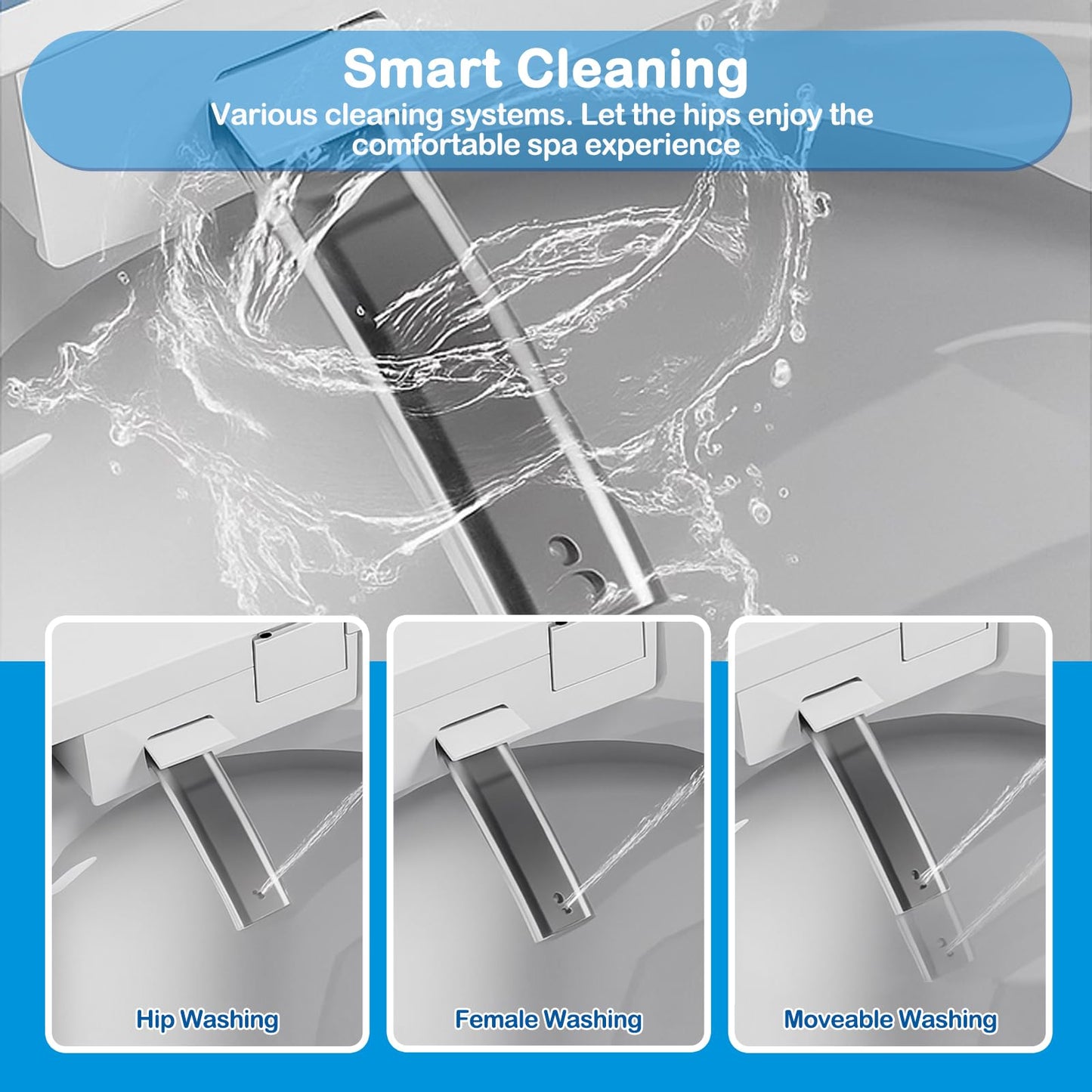 Smart Toilet with Bidet Built in, One Piece Bidet Toilet with Heated Seat and LED Display Night Light, Emergency Flush, Foot Sensor, Artistic Lighting, Smart Heated Seat, Foam Dispenser,Tank Built in