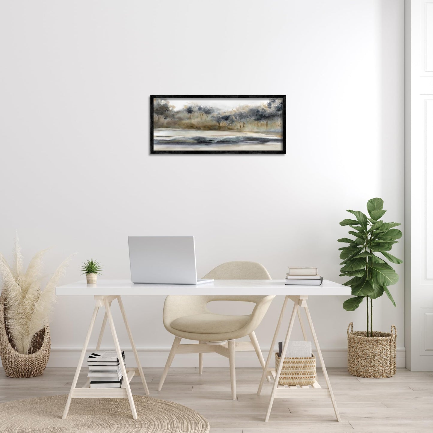 Stupell Industries 'Abstract Nature Grove Scenery', Framed Giclee Art, Black, 30 x 13 Inches, Easy to Hang and Sturdy, Made in USA, by Carol Robinson