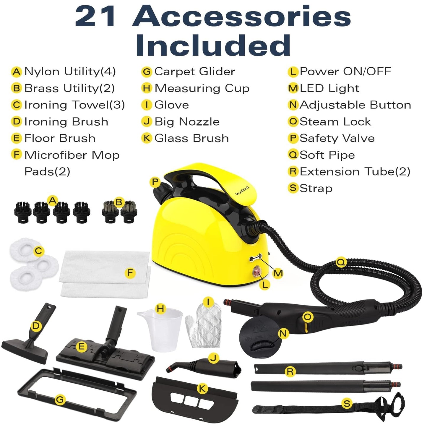 Steam cleaner, 1500w Steamer Cleaning Fast Heating Multi-Surface Steam Cleaner for Home，Steamer Cleaning for Grout