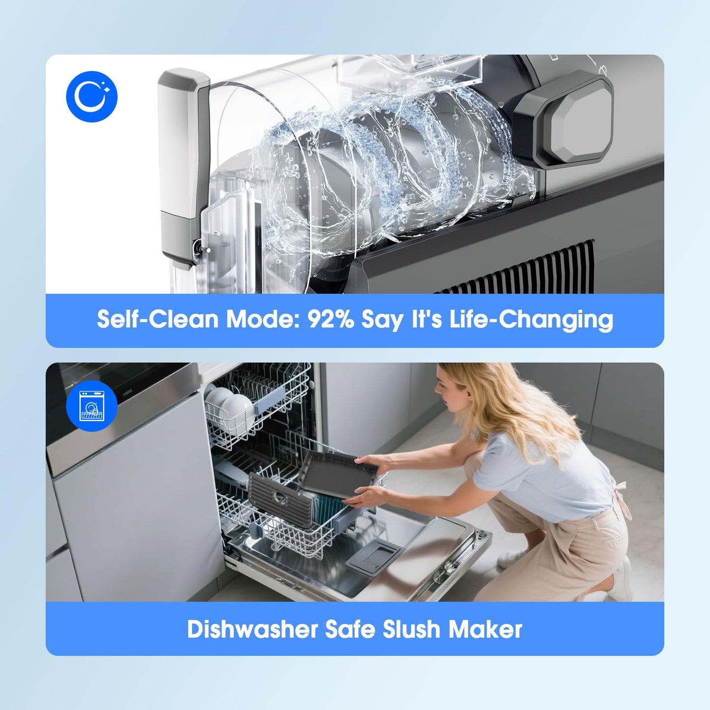 Slushie Machine for Home, Professional Frozen Drink Maker - No Ice Needed, Auto Clean, 6 Preset Programs, Rapid Freezing in 15 Mins, Keep 4H Fresh, for Frozen Margaritas, Frappés, Milkshakes and More
