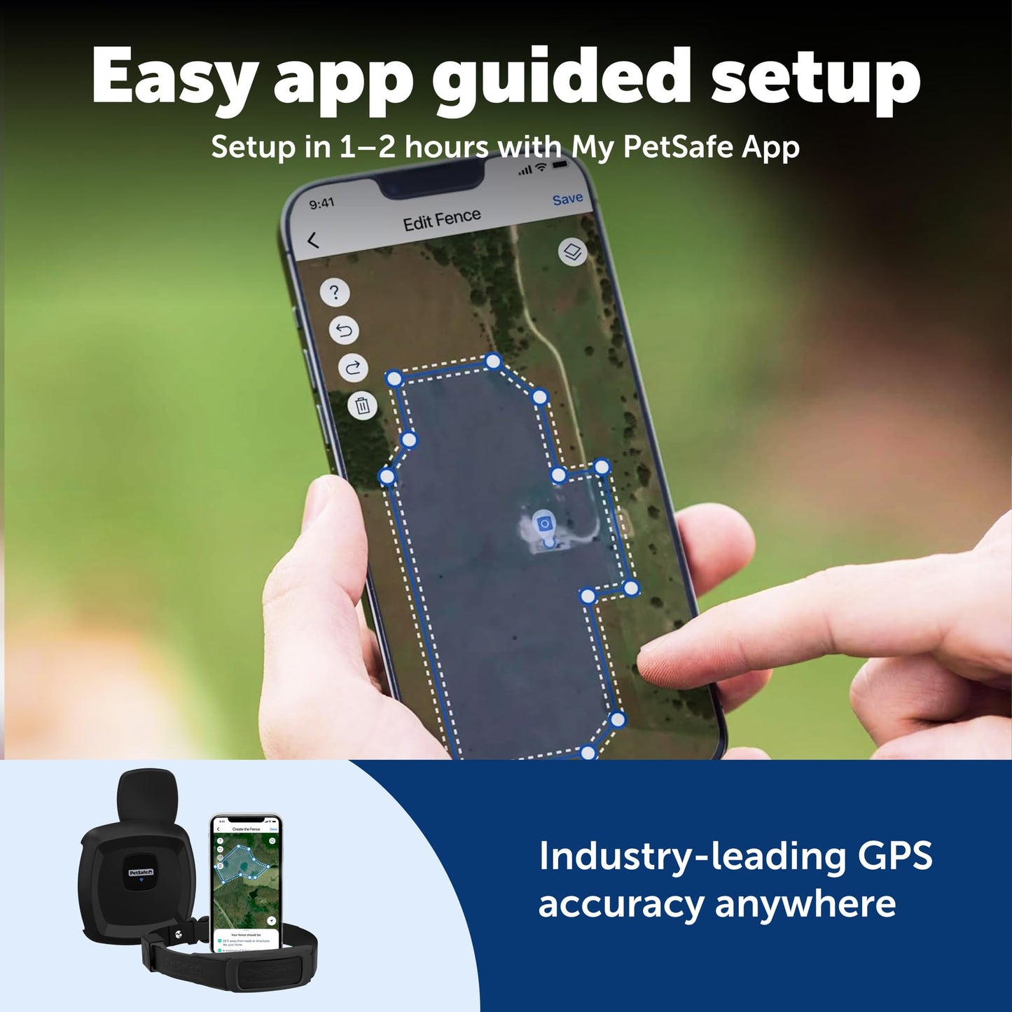 PetSafe Guardian GPS Dog Fence - Advanced AccuGuard Technology - Wireless Virtual Fence - No Subscription Required - Waterproof Collar with Long Lasting Battery - Easy to Set Up