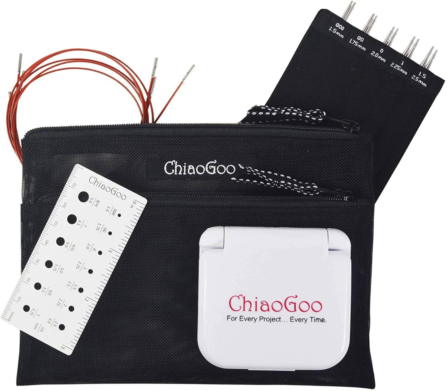 ChiaoGoo Twist SS Mini Set, 5-inch (13 cm) [M], US 000-1.5 (1.5-2.5mm)