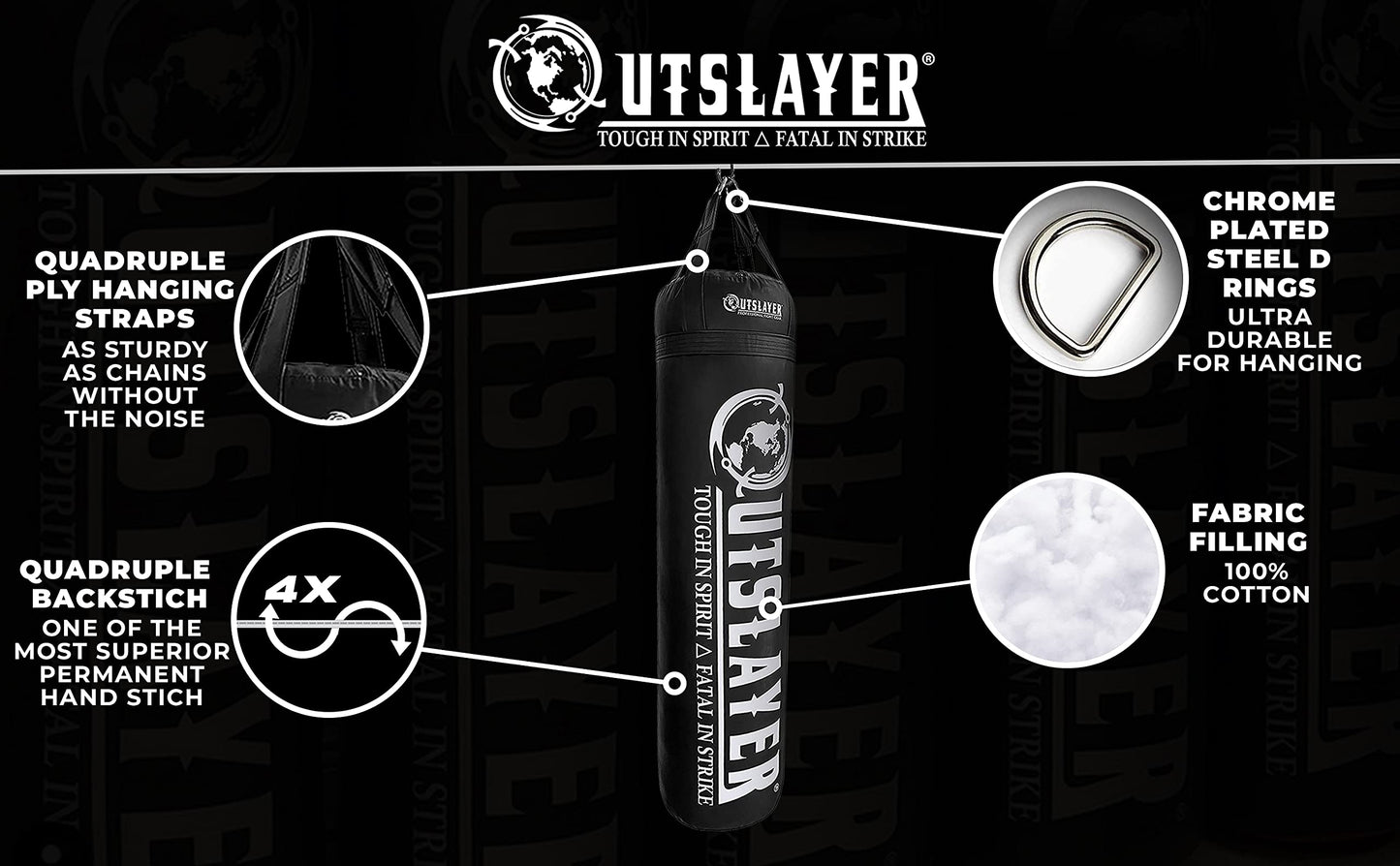Outslayer Filled Punching Bag for Boxing and MMA, 80lb