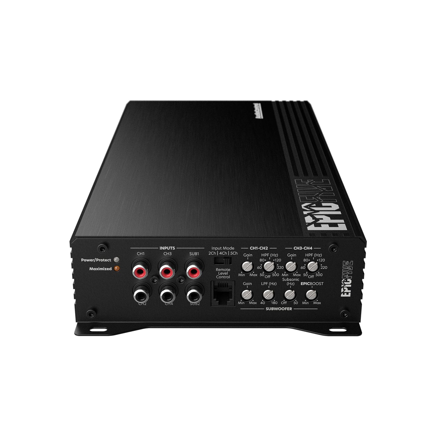 AudioControl EPICFIVE 5-Channel Amplifier Car Audio 1100W RMS, Compact Digital Class D, Includes Bass Knob, High/Low Pass & Subsonic Filter, Epic Bass Boost, Smart Auto Protection, Epicenter Link