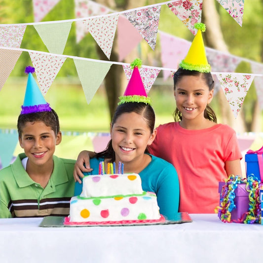 12M/40Ft Triangle Bunting Banner 42 Pcs Multicolored Fabric Flags Burlap Pennant Banner Flags Garlands for Wedding, Birthday Party, Outdoor Festival Hanging Decoration (C)