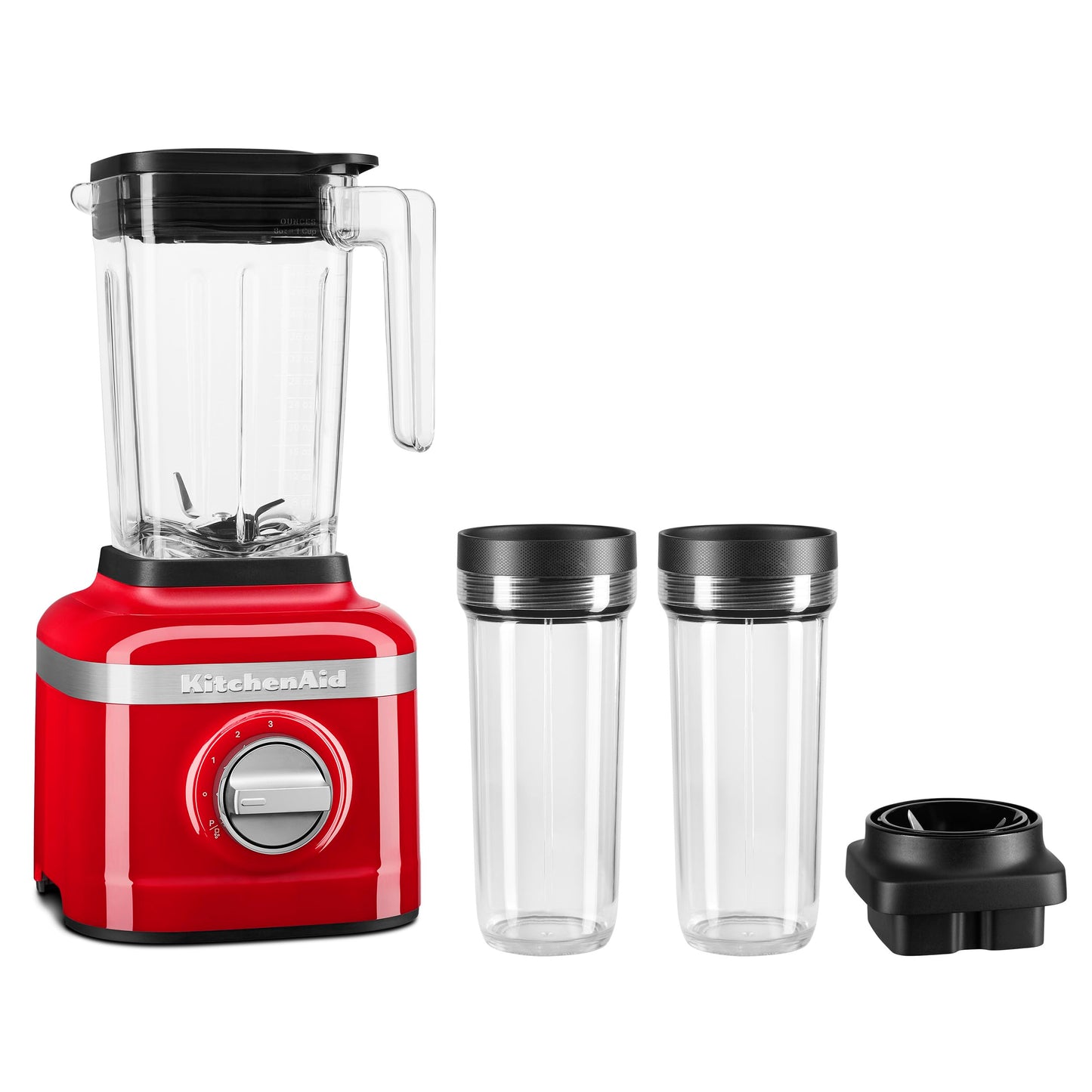 KitchenAid K150 3 Speed Ice Crushing Blender with 2 Personal Blender Jars - KSB1332Y - Passion Red