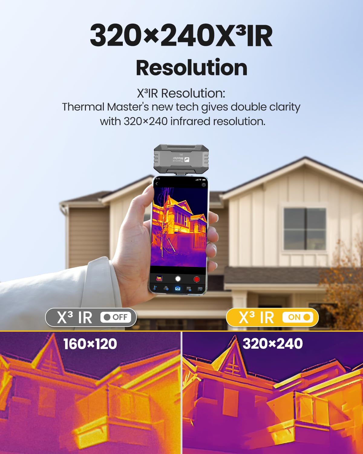 Thermal Master Thermal Camera for USB-C iPhone and Android, P1 Thermal Imaging Camera with 320×240 X³ IR Resolution, -4℉ to 1112℉, 160×120 Infrared Camera (iOS and Android)