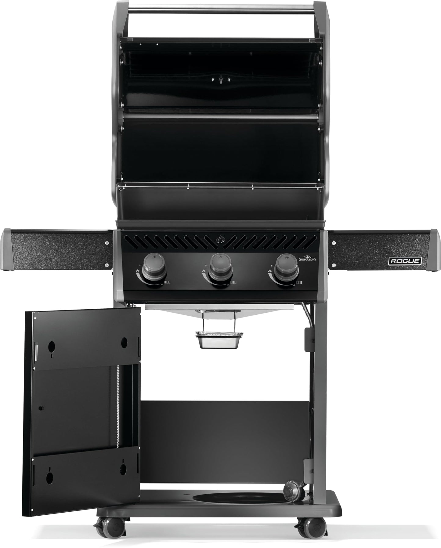 Napoleon Rogue 425 Propane Gas Grill, Black, Durable 3-Burner BBQ