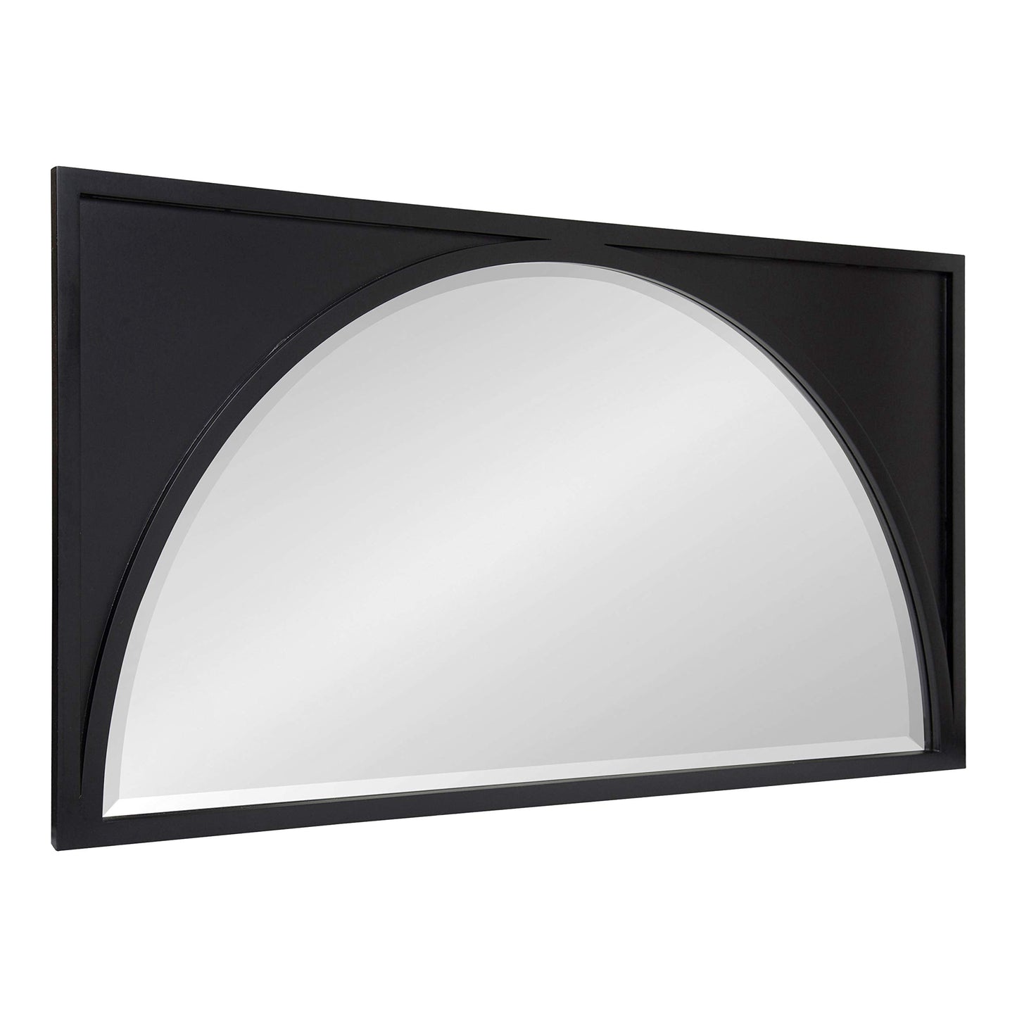 Kate and Laurel Andover Casual Framed Arch Mirror with Beveled Edge, Black, 42x21.5, Modern Farmhouse Home Decor for Entryway, Living Room, Or Bedroom