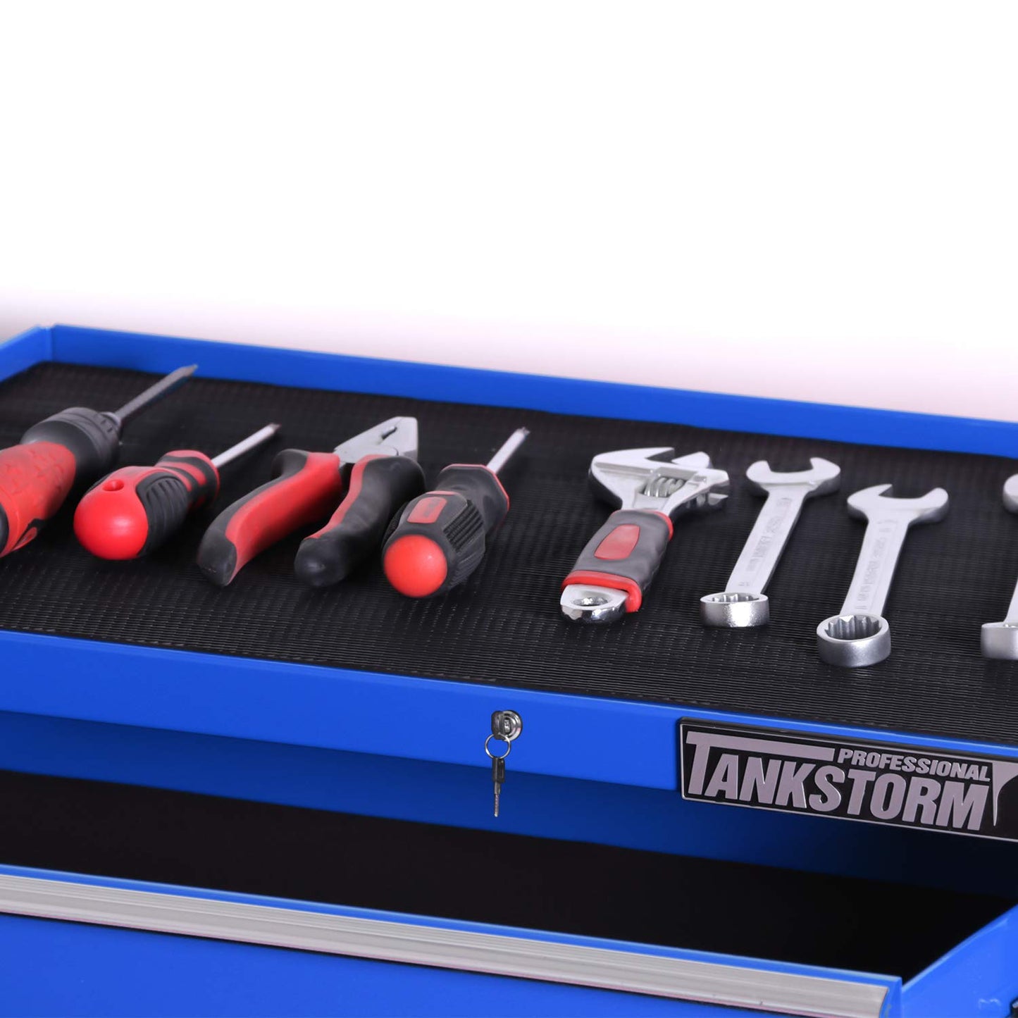 TANKSTORM Tool Chest Heavy Duty Cart Steel Rolling Tool Box 5 Drawer Cart (TZ35 Blue)