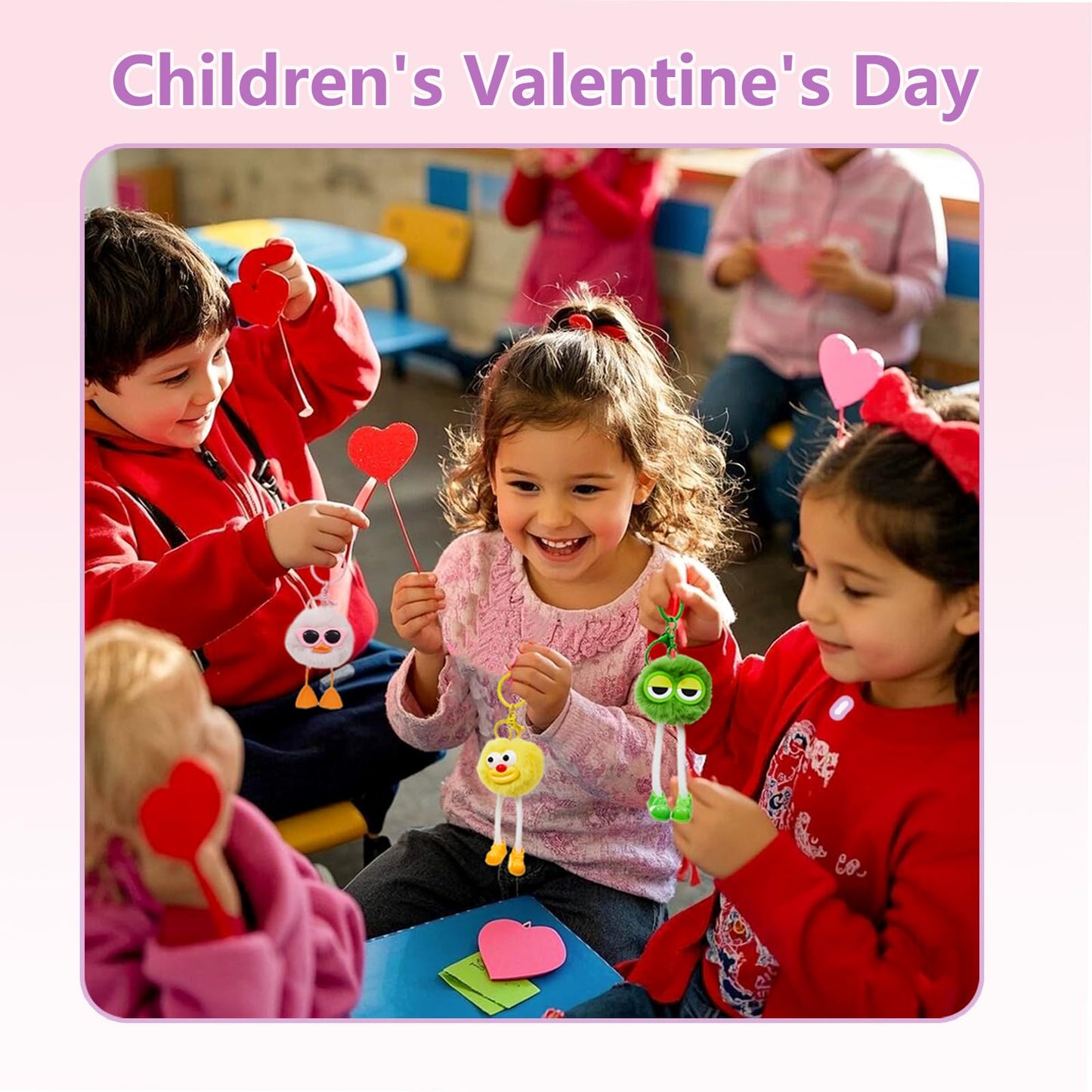 24 PCs Kids Keychains - Keychain Cute for Birthday Goodie Bags for Kids Party Favors Pinata Toys Classroom Prizes Elementary Carnival Prizes in Bulk Operation Christmas Child Bulk Items Class Prizes