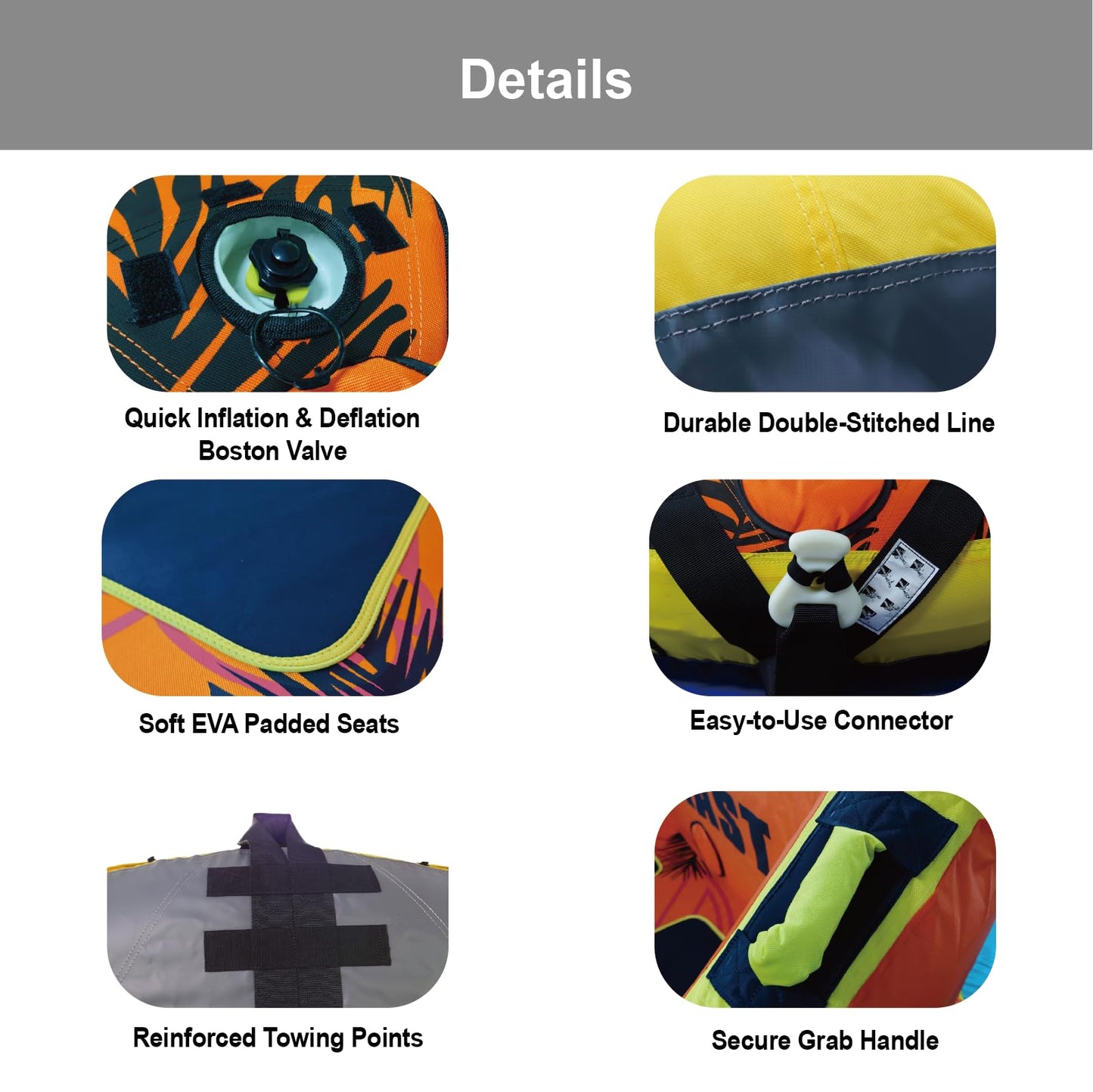 GSO Dynast 3 Person Inflatable Towable Tube for Boating