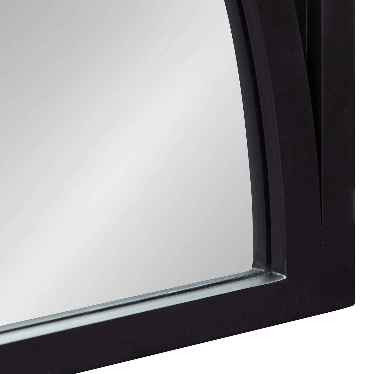 Kate and Laurel Andover Casual Framed Arch Mirror with Beveled Edge, Black, 42x21.5, Modern Farmhouse Home Decor for Entryway, Living Room, Or Bedroom