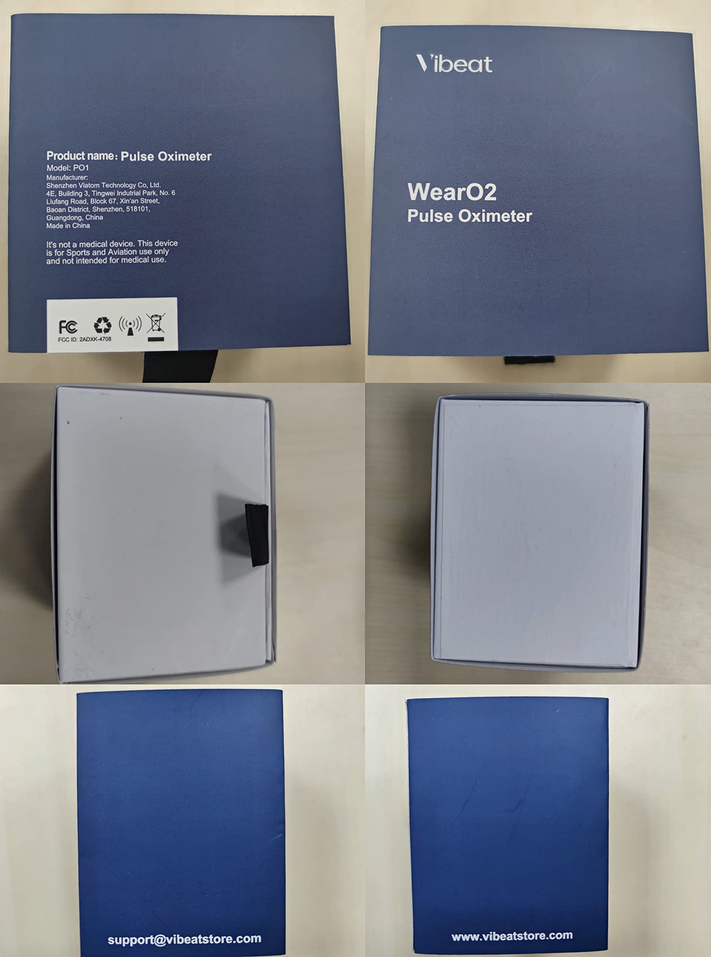 Vibeat Wearable Pulse Oximeter - WearO2 Bluetooth Oxygen Meter for Continuous Blood Oxygen and Heart Rate Tracking, Finger Oxygen Monitor with Notification & Free APP