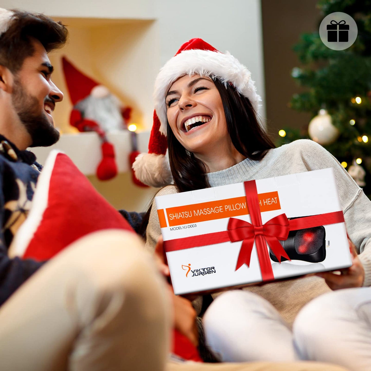 VIKTOR JURGEN Mothers Day Back Massager Gifts, Shiatsu Kneading Massager for Neck and Shoulder, Massage Pillow with Heat Relaxation Gifts for Women/Men/Dad/Mom/Fathers Day/Christmas