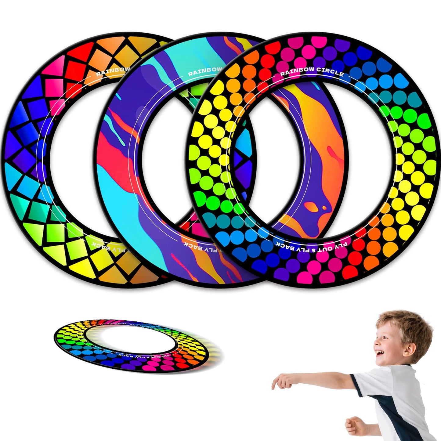 Doinfly【3-Pack Professional Flying Toys - Ultra-Stable & Long Distance Sport Flying Equipment for Outdoor Games, Pool, Beach, Backyard Fun | Adults & Kids Family Toy (Gradient Series)